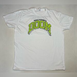 Social Club Misfits Doom Graphic T-shirts Men XXL White Short Sleeve Music